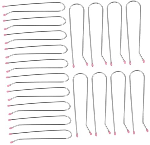 FRCOLOR Elektrische Lockenwickler Clips Metall 1,9cm U-förmig 20 Stück Haarstyling Zuhause Dauerwellenklemme Heißrollen Ersatz Für Verschiedene Größen