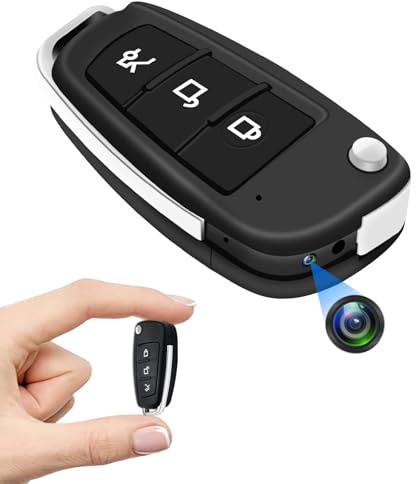 Yadayuki Cámara Espía Oculta, 1080P HD Mini Camara Vigilancia Llave de Coche, Minicamara Espia Oculta Invisible con Visión Nocturna & Detección de Movimiento