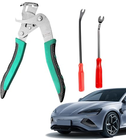 Alicates Para Quitar Clips De Coche - Pinzas De Extracción De Grapas De Molduras Herramientas De Automoción - Extractor Antideslizante con Palanca de 15cm y 20cm para Taller de Reparación de Garaje de