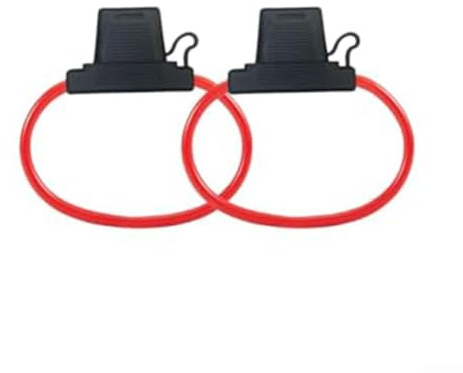 2 portafusibles en línea para cable AWG 10 con fusible de hoja mini de 50 A, compatible con sistemas de alimentación de CC automotrices, incluyendo automóviles y camiones