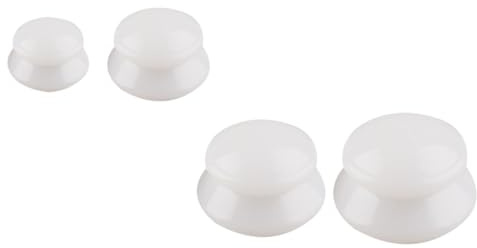 MUCKLILY Ventouses de Massage en Silicone Blanc Ensemble 4 Pièces pour Thérapie par Ventouses du Dos Nuque Corps Outil de Massage pour Soulager Douleurs Musculaires et Stimuler