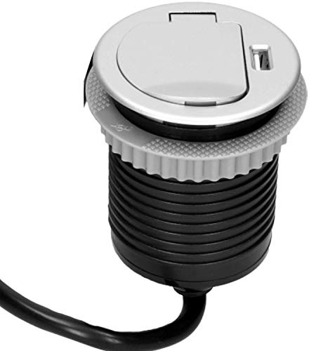 ORNO AE-1373 (GS) infällbar installation grenuttag 1 fack 1 x USB, 3 680 W, 1,8 m kabellängd (silver)