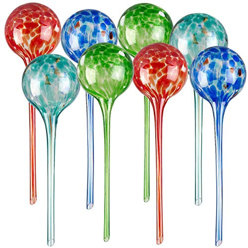 Royal Gardineer Blumenbewässerungssystem: 2er -Set Gießfrei-Bewässerungs-Kugeln aus Glas, je 4 STK., Ø 8,5 cm (Pflanzen-Bewässerungs-Systeme, Bewässerungshilfen, Garten)