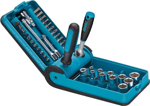 HAZET SmartCase Steckschlüssel- und Bit-Satz 856-1HP I 38-teiliges Nuss-Werkzeug-Set, Antrieb: Vier- und Sechskant 6,3 (1/4 Zoll), diverse Bits in kompaktem Werkzeugkoffer