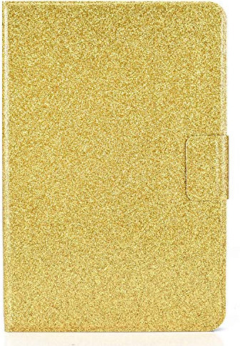 Miagon für Kindle Fire HD 8 2020 Glitzer Hülle,Schutzhülle mit Magnetisch Auto-Einschlaf/Aufwach PU Leder Smart Flip Stand Cover,Gold