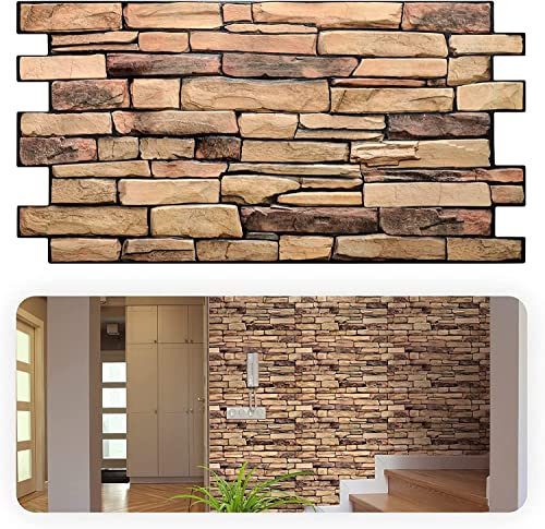 3D Wandpaneele 4,9 m²/10 Stück Beste Qualität Wandverkleidung PVC-Verkleidung Wanddeko Wandtattoos elastisch 1mm Stärke