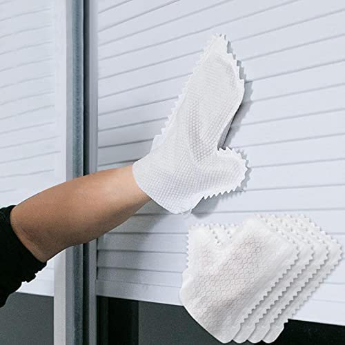 Offfay Fish Scale Cleaning Duster Gloves, 10 Pcs Dusting Gloves, Non-Woven Dust Removal Gloves, Cleaning Mitten for Cleaning Window Grooves Glass Kitchenware
