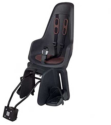 BOBIKE 8012200016 - Fahrradkinderrücksitz ONE ECO Maxi mit IP&E-BD System für Fahrräder mit 26“ bis 29“ Laufrädern geeignet für Kinder mit Rahmenverankerung und Gepäckträgerin Farbe Schwarz
