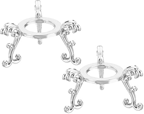 PATIKIL Cristal Bola Soporte, 2 Paquete Esfera Exhibición Soporte Fotografía Accesorios para 40 a 60mm Cristal Bolas Adorno Estante Soporte Metal Base, Plata
