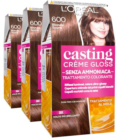 L'Oréal Paris Coloration Casting Crème Gloss Haarfärbebehandlung ohne Ammoniak Farbe 600 dunkelblond - 3 Farben