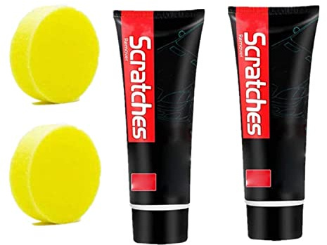 Kratzfreies Kochfeld-Kratzer-Entferner-Polierwachs, Scratch Free Stove Top Scratch Remover, Kochfeld-Reinigungsset, Multipurpose Cooktop Cleaner with Sponge, für Küchengeräte und Autowartung (2pcs)