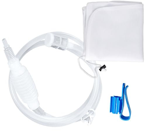 Dtoterul Weinheber mit passiertuch Heberfiltersatz mit Kunststoff Küchensieb Schlauch Heberfiltersatz Siphon Weinschlauch Rohr Schlauch Filter 2,5m Rohr Schlauch Filter für Wein Bier Herstellung