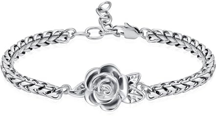 Minicremation Rosen-Blumen-Urnenarmband für Asche für Frauen, verstellbares Andenken, Gedenkarmband, Urnenarmreif, Aschehalter, Gliederkette, Asche-Armband für Frauen