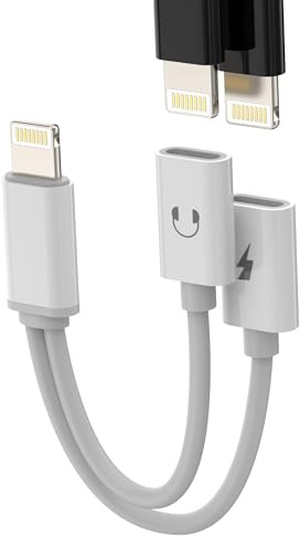 Adaptador Lightning Jack Auriculares 2 en 1 Carga Rápida Cable Aux Accesorios para Apple iPhone 14 13 12 11 Pro Max 7 8 Plus X SE XS XR para iPad Air Auriculares Auriculares Cargador Divisor