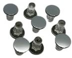 50x Abdeckkappen Abdeckstopfen für Bohrungen, Chrom glänzend (8 x 5 x 7,5 mm)