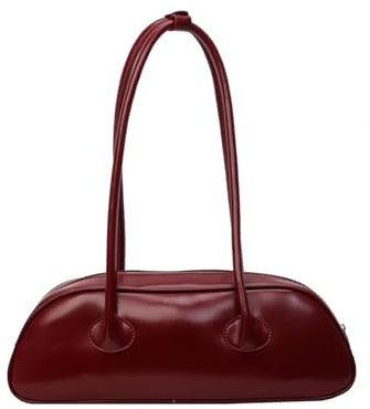 CORIOS Damen Klein Handtasche PU-Leder Schultertasche Wasserdicht Henkeltaschen Mode Unterarmtasche Tragetasche Elegant Henkeltasche Reisen Arbeiten Einkaufen Tote Beutel Weinrot