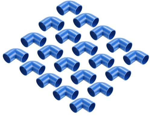 QUARKZMAN Raccord de Coude à 90 Degrés pour Conduit en PVC de 20 mm, Couleur Bleue, pour Changer de Direction, Idéal pour Étagère en PVC, Tuyau de Jardin, Conduit Électrique - Lot de 30