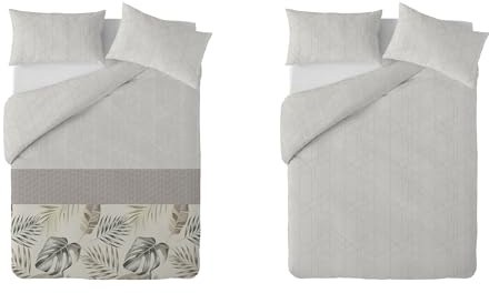 Textilhome Copripiumino Matrimoniale 240x220 Microfibra Reversibile Grigio | Set copripiumino in microfibra morbida e traspirante con 2 federe 70x40 cm. Reversibile e facile da lavare.