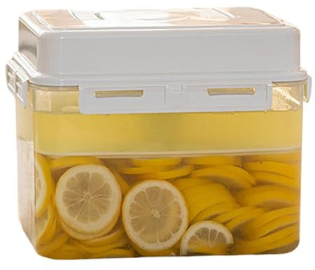 Container – -jäsbehållare, förvaringslåda, behållare | 4/5 l lufttät -låda jäsbehållare med handtag och lock, transparent Press jäsbehållare för förvaring