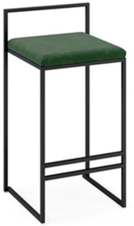 ASHSDI Barhocker Barstuhl 1 Stück Barhocker Aus Metall Mit Fußstütze, Flanellkissen, Sitz, Thekenhocker Für Bar, Esszimmer, Küche Küchenstuhl Thekenstühle(Grün,76cm Sitting Height)