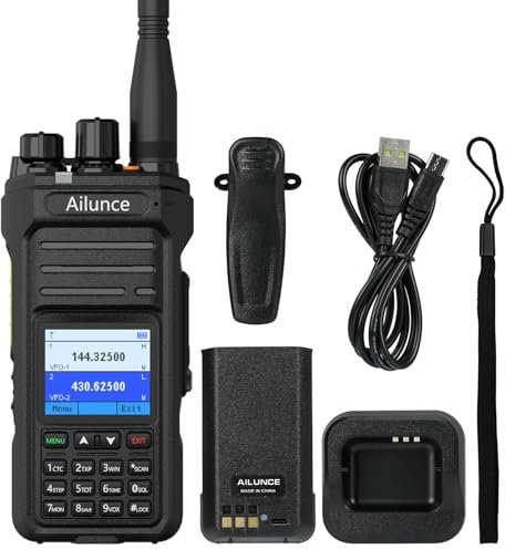 Retevis Ailunce HA1UV Ham Radio, Continuously Upgrading Firmware, Chirp, AM/FM Receiver, 1750Hz, Sub-PTT, 2800mAh, 1.77-inch Color Display, IP67, Robust Amateur radio (1 Stück)