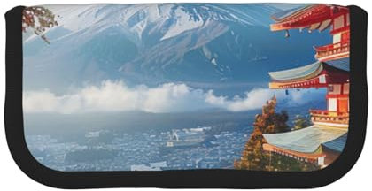LRHCNZDCP Trousse à crayons avec fermeture éclair Motif paysage du Japon Mount Fuji, Noir , Taille unique, Cartable