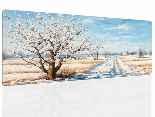 Tapis de Souris Blanc, Tapis Souris XXL, 1200x600x4mm Tapis de Bureau Gaming AntidéRapant, Tapis Bureau étanche, sous-Main pour Clavier et Souris, Mouse Pad Mat, pour Gamer, Ordinateur, Pc 1323