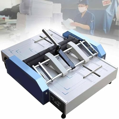 Grapadora y plegadora eléctrica for libros de papel,Máquina para Hacer Folletos, Encuadernación de Libros en Papel A3 y Grapado de Folletos Plegables, para imprentas y Escuelas