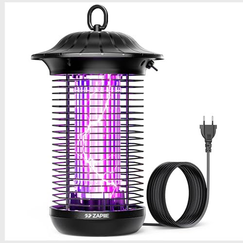 Zapiie Lampada Antizanzare Elettrica con Doppia Banda UV - Ammazza Zanzare Elettrico per Interni/Esterni, Casa, Giardino, Patio, Garage