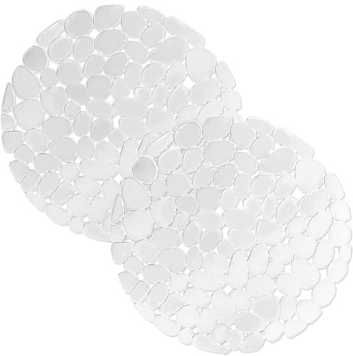 Echehi Lot de 2 Tapis Evier Cuisine, 29 x 29 cm, Tapis Evier à Faire Soi-Même pour Evier de Cuisine, Tapis D'évier à Drainage Tapide pour Vaisselle, Verrerie, Légumes. Transparent