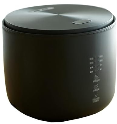 KhUkhu Cuociriso 2L Piccola capacità Sfera Smaltata in Ceramica Bollitore Spesso Rivestimento Antiaderente per Dormitorio Familiare per 1~4 Persone Cuociriso,Nero