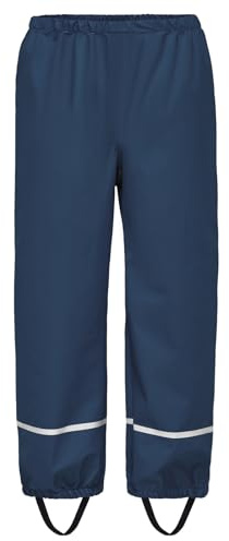 BSBUY Leichte Regenhose Kinder Matschhose Regenlatzhose Ohne Träger mit Reflektorstreifen Regenbundhose Mädchen Wasserdicht Winddicht Atmungsaktiv Rain Pants Unisex Jungen Matschanzug (Marineblau,140)