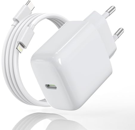 DEESOOCO Cargador 25W de USB C con Cable de Carga, Carga Rápida para i-Phone 17/17 Air/17 Pro MAX‌/16/15/14/13/12, i-Pad Mini/Air, Samsung Galaxy S25/S24/S23/S22/Note20/Z Flip6/Z Fold6(1 Pack+Cable)