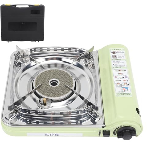 Poêle à gaz infrarouge portable Efficace Automatic Image en acier inoxydable avec carasse de transport Brûleur à gaz Camping Picnic BBQ
