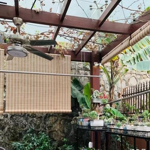 Tende da sole per Porta,Tenda a rullo in bambu da esterno per Finestre Antivento Tapparelle avvolgibili veneziana su misura per Cucina Balcone Patio