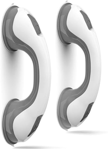2 X Bathroom Support Grab Rails - for Bathroom & Shower | Disability Aids, Safety Grip Hand Rail with Suction Cup Fitting | Mobile Handle for Disabled, Elderly, Children, No Fixings, Anti Slip (2)