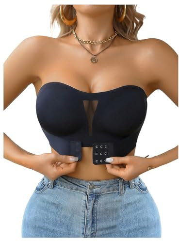 GORGLITTER Women's Strapless Bras Bandeau Push Up Wireless Padded Bralette