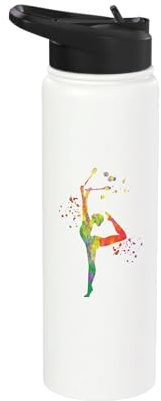 Gymnast with Clubs Girls Kids Rhythmic Gymnastics Stainless Steel Insulated Water Bottle
