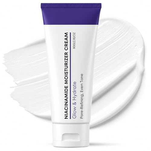 Niacinamide Moisturiser Cream for Radiant Skin Glow, 80g Deep Hydrating Face and Body Cream for Dry Skin Types, Non-Greasy Makeup Base Primer & Multi-Use Skin Barrier Support