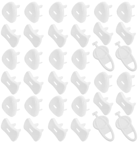 INOOMP Coperture di Sicurezza per Prese Elettriche per 36 Pezzi in Plastica Bianca Protezione Contro le Scosse Elettriche e Design Arrotondato per Camere da Letto e Soggiorni