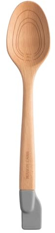 Mason Cash Innovative Kitchen 3-In-1 Solid Beech Wooden Spoon And Jar Scraper | Integrated jar scraper on the handle end saves time and reduces waste, while the solid wood handle ensures a secure grip.