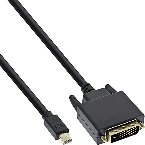 DeLock 83991 5m Mini DisplayPort DVI-D Negro - Adaptador de cable de vídeo (5 m, Mini DisplayPort, DVI-D, Macho, Masculino, Oro)