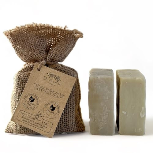 Dr.Ancient Sapone al latte d'asina + sapone al latte di capra biologico naturale tradizionale fatto a mano antico - assolutamente senza sostanze chimiche