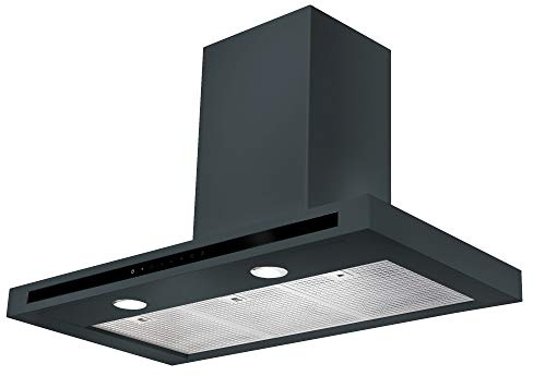 Rangemaster Hi-Lite Slimline 90cm Chimney Cooker Hood - Slate Grey