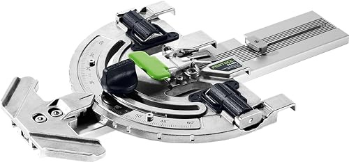 Festool Winkelanschlag FS-WA mit Anlegebolzen für Führungsschiene | Winkelbereich von -60° bis +60°, Schnellspannhebel zur werkzeuglosen Montage, mit Sichtfenster für präzises Ausrichten