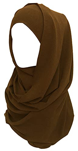 Lina & Lily Bubble Crepe Chiffon Damen Muslim Hijab Kopftuch Schal Turban, Stoff Leicht Undurchsichtig (Mittelbraun)