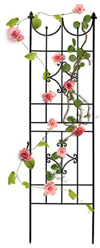 SCENDOR GARDEN Graticolati da giardino, Griglia per Rampicanti, Set da 1 Pannelli da Piantare per Piante, 180 x 50 cm, Traliccio Giardinaggio, Nero