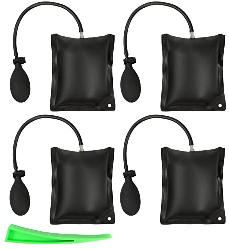 Montagekissen Luftkissen, 4 Stück Luftkissenheber Fenstermontage, Air Wedge Pump, Belastung bis 400 kg, Möbelheber Luftkissenheber für die Tür und Fenster Schwere Möbel Gewicht von Hebekissen