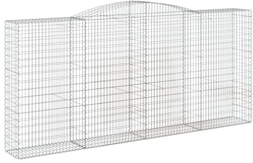 vidaXL Panier de gabions arqué 400x50x180/200 cm Fer galvanisé
