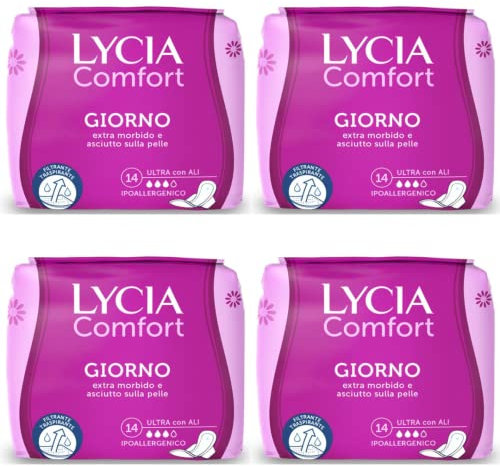 Lycia Assorbenti Ultra Comfort Giorno Con Ali Nuovo Filtrante Dry Soft - Confezione da 4 pz